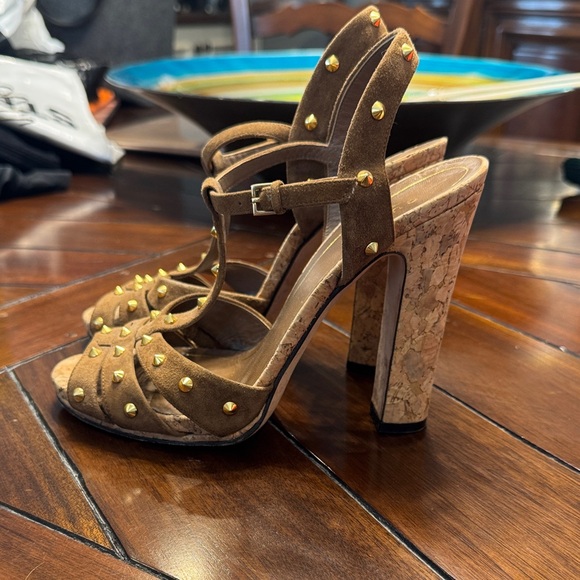 Gucci Tan Studded Heels